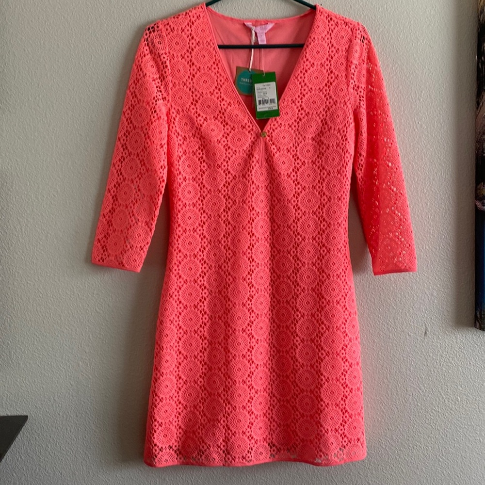 Pink lace dress